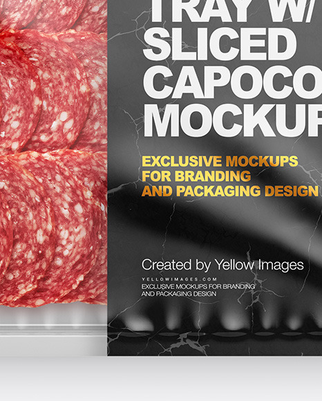 Plastic Tray With Matte Film & Salami Mockup