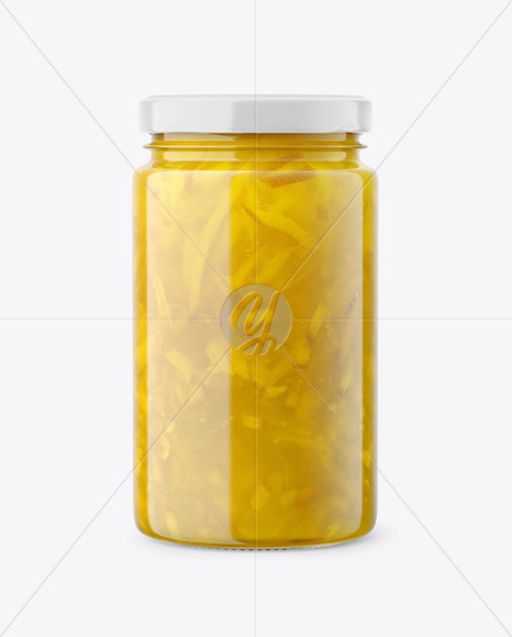 Glass Jar with Lemon Jam Mockup