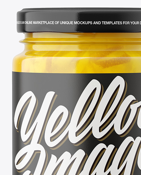 Glass Jar with Lemon Jam Mockup