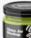 Glass Jar with Green Sauce Mockup