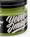 Glass Jar with Green Sauce Mockup