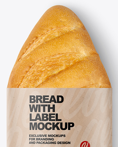 Loaf Of White Bread with Label Mockup