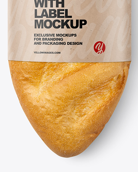 Loaf Of White Bread with Label Mockup