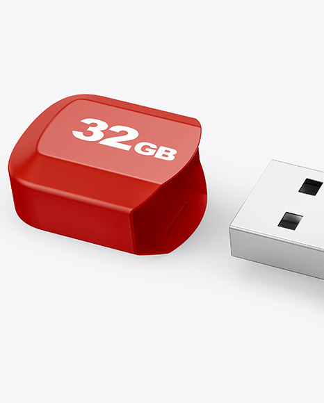 Plastic USB Flash Drive Mockup