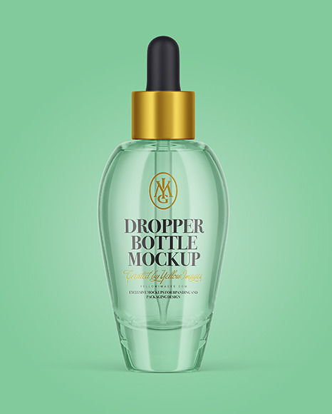 Clear Glass Dropper Bottle Mockup