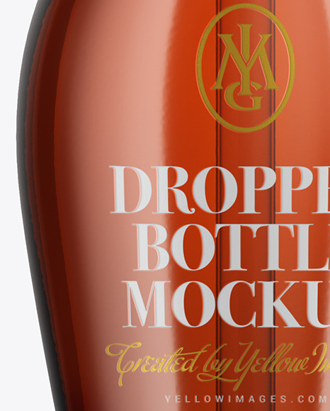 Amber Glass Dropper Bottle Mockup