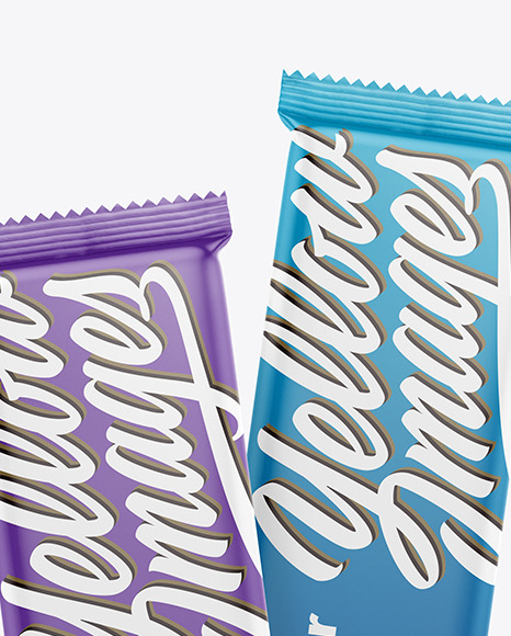 Two Matte Snack Bars Mockup