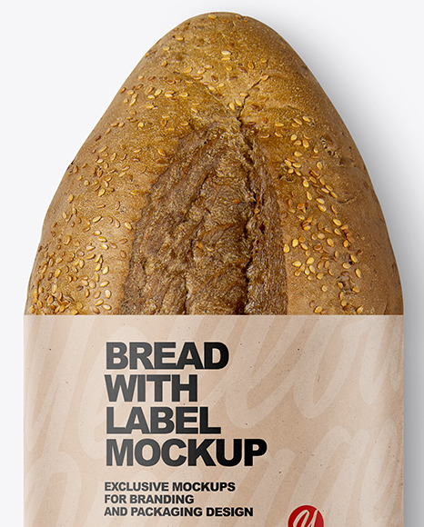 Loaf Of Rye Bread with Label Mockup