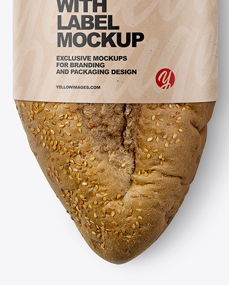 Loaf Of Rye Bread with Label Mockup