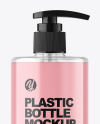 Clear Liquid Soap Bottle with Pump Mockup