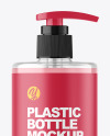 Clear Liquid Soap Bottle with Pump Mockup