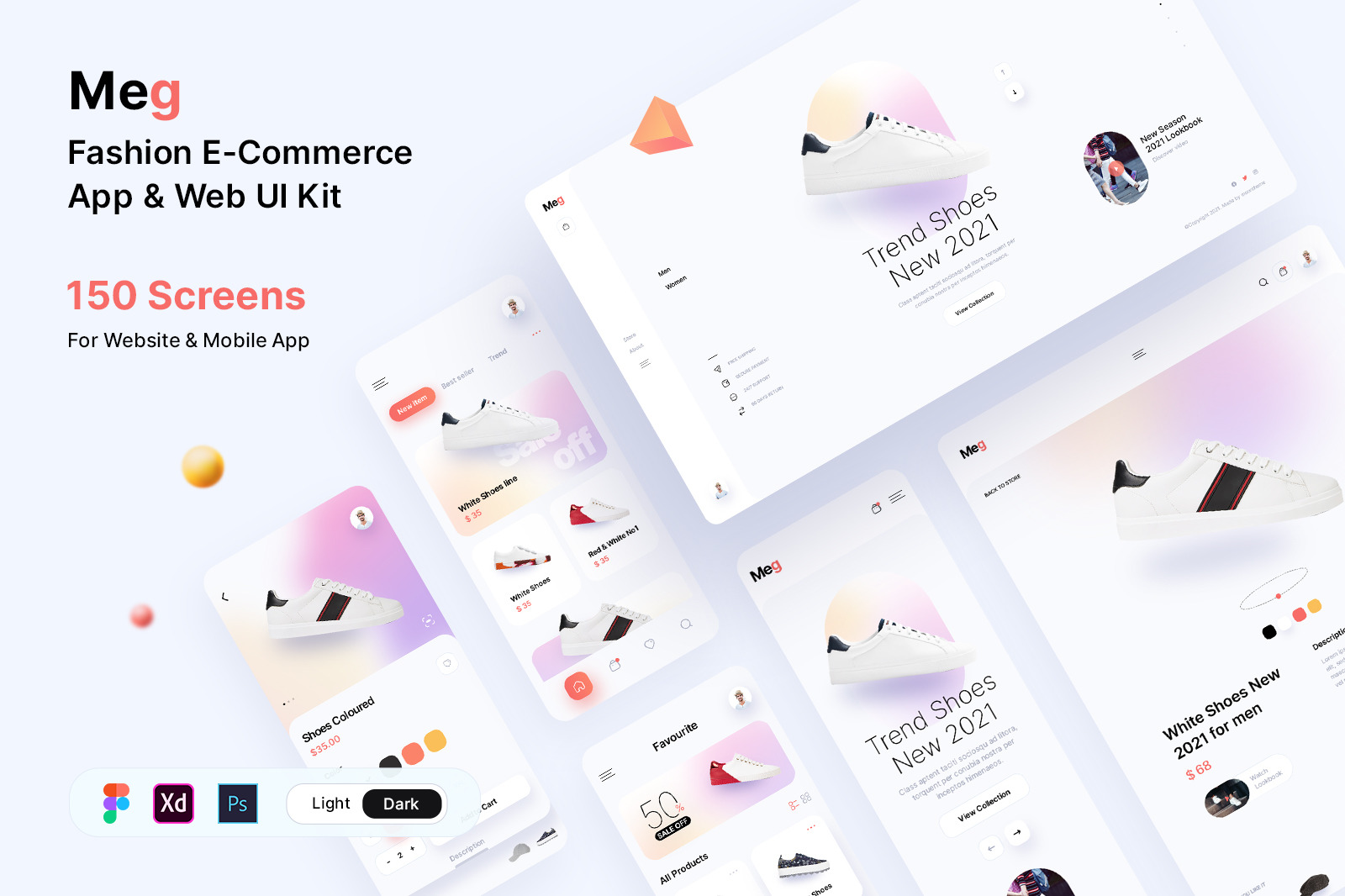 Meg - Fashion eCommerce App &amp; Web UI Kit