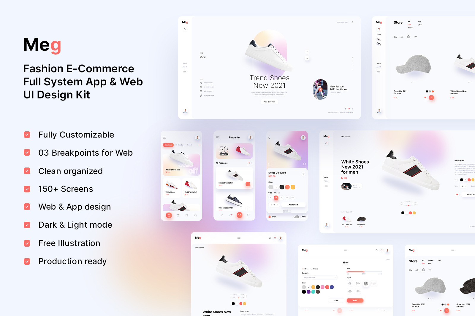 Meg - Fashion eCommerce App &amp; Web UI Kit