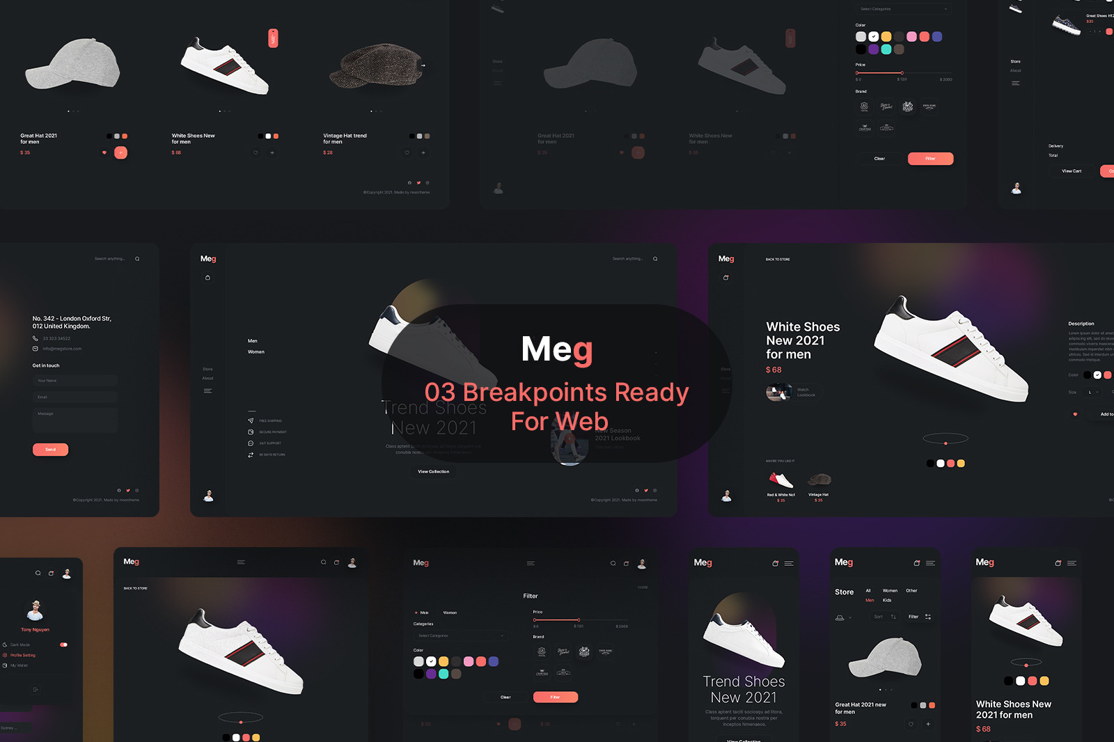 Meg - Fashion eCommerce App &amp; Web UI Kit