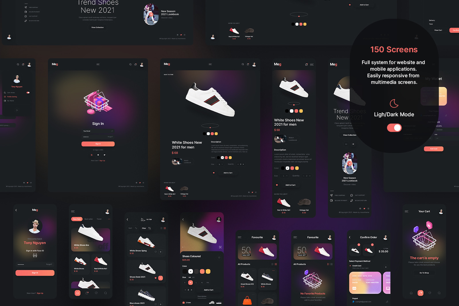 Meg - Fashion eCommerce App &amp; Web UI Kit