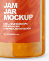 Glass Jar with Orange Jam Mockup