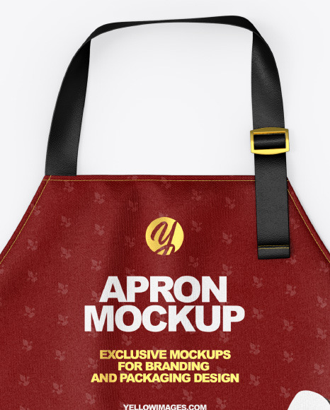 Apron With Leather Parts Mockup