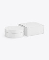 Box with Cosmetic Jar Mockup