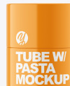 Glossy Paper Tube w/ Pennette Pasta Mockup