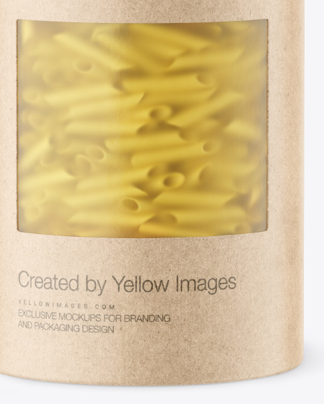 Kraft Paper Tube w/ Pennette Pasta Mockup