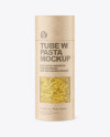 Kraft Paper Tube w/ Sedani Rigati Pasta Mockup