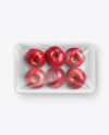 Plastic Tray w/ Red Apples Mockup