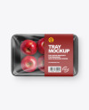 Plastic Tray w/ Red Apples Mockup