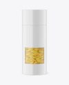 Glossy Paper Tube w/ Garganelli Pasta Mockup