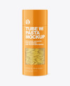 Glossy Paper Tube w/ Garganelli Pasta Mockup