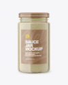 Glass Jar with Sauce Mockup