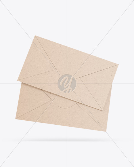 Two Kraft Paper Envelopes Mockup