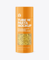 Glossy Paper Tube w/ Riccioli Pasta Mockup