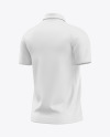 Raglan Zip Polo Shirt Mockup - Back Half Side View