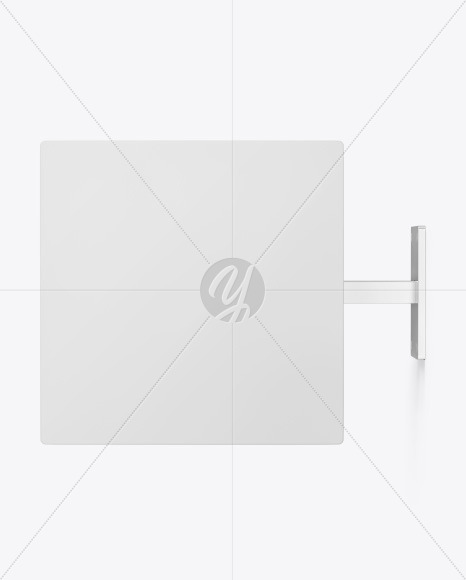 Metallic Square Signboard Mockup