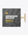 Metallic Square Signboard Mockup
