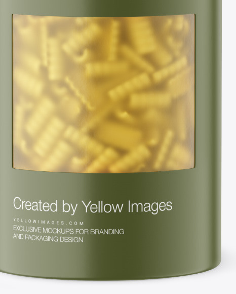 Matte Paper Tube w/ Riccioli Pasta Mockup