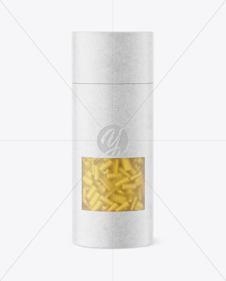 Kraft Paper Tube w/ Riccioli Pasta Mockup