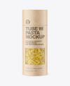 Kraft Paper Tube w/ Riccioli Pasta Mockup