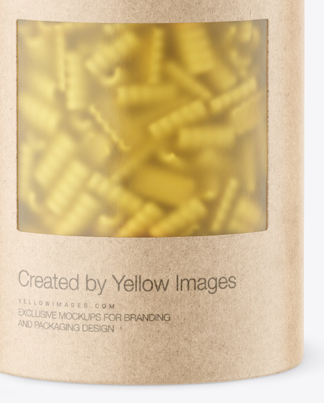 Kraft Paper Tube w/ Riccioli Pasta Mockup