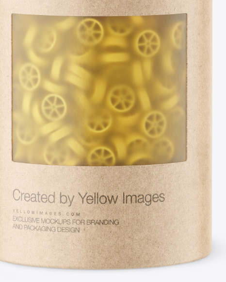 Kraft Paper Tube w/ Ruote Pasta Mockup