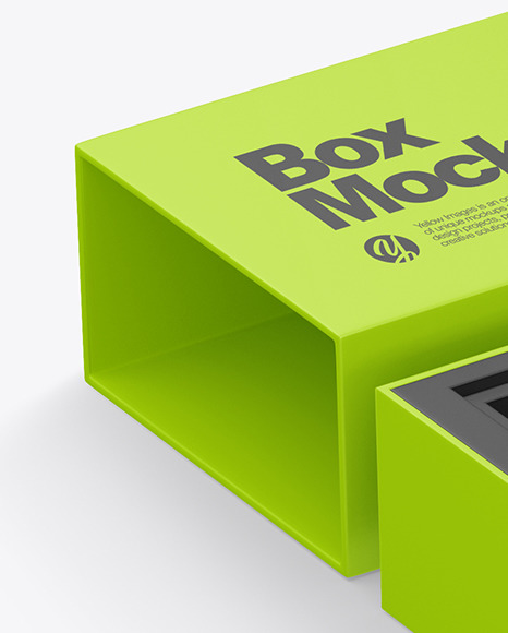 Metallic Pen in Box Mockup