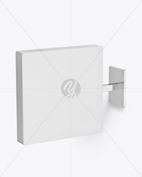 Metallic Square Signboard Mockup