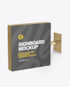 Metallic Square Signboard Mockup