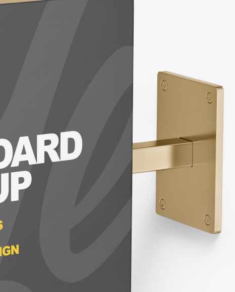 Metallic Square Signboard Mockup