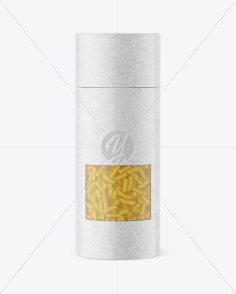 Kraft Paper Tube w/ Fusilli Pasta Mockup