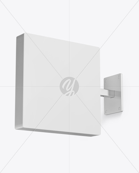 Metallic Square Signboard Mockup