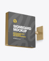 Metallic Square Signboard Mockup