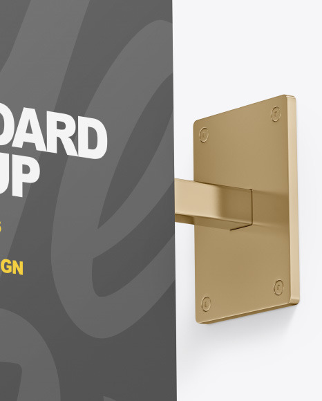 Metallic Square Signboard Mockup