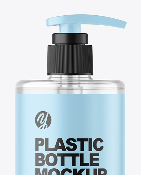 Clear Cosmetic Bottle with Pump Mockup