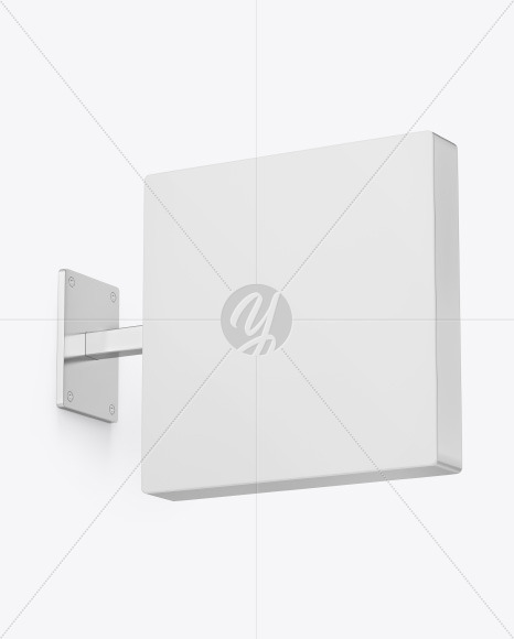 Metallic Square Signboard Mockup